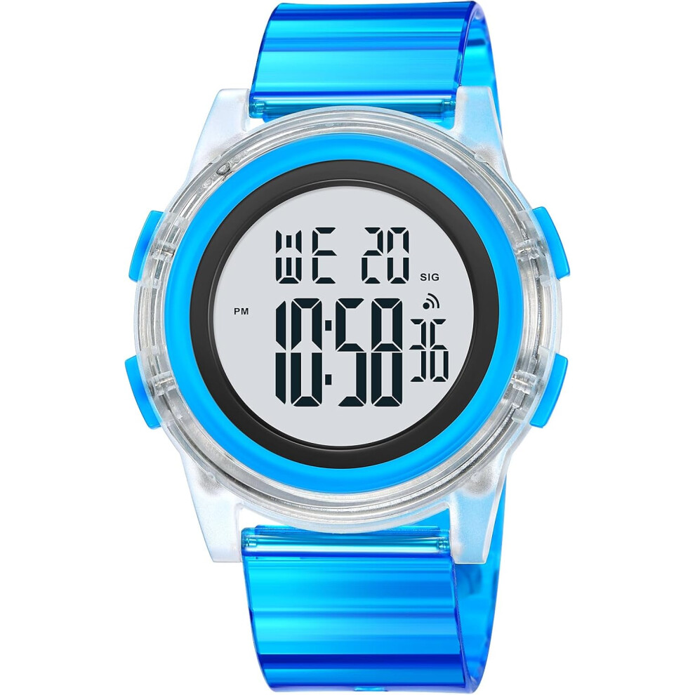 Transparent Multi-Function Waterproof Alarm Digital Wristwatch 6953698779502