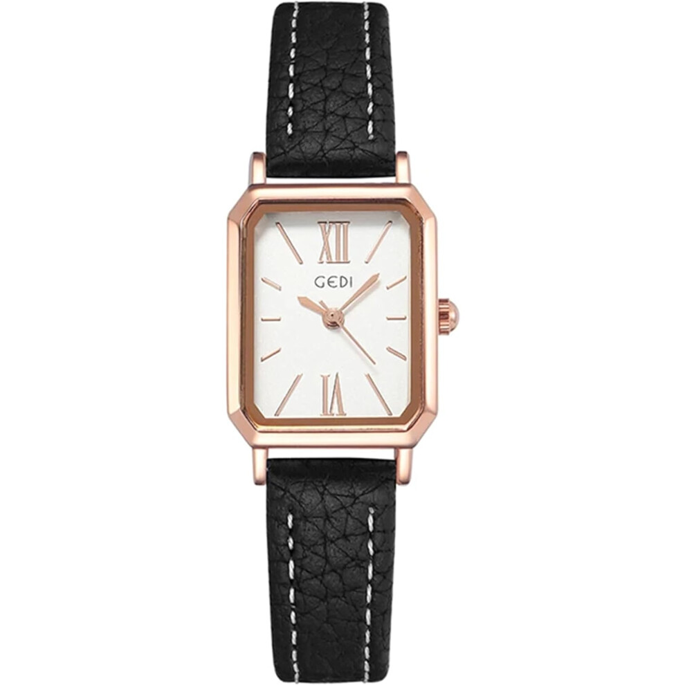 Rectangle Waterproof Leather Strap Dress Women Wristwatch-image-OPC-PG997C6-NEW