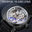 Retro Hollow Design Manual Automatic Winding Waterproof Leather Strap Wristwatch 7
