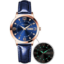 Women Waterproof Leather Strap Small Face Diamond Wrist Watch