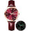 Women Waterproof Leather Strap Small Face Diamond Wrist Watch 7