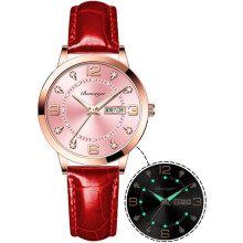 Women Waterproof Leather Strap Small Face Diamond Wrist Watch