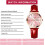 Women Waterproof Leather Strap Small Face Diamond Wrist Watch 6