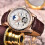 men Brown Leather Tourbillon Automatic Wrist Watch 4