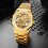men Stainless Steel Skeleton Waterproof Clock Watches 3