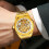 men Stainless Steel Skeleton Waterproof Clock Watches 4