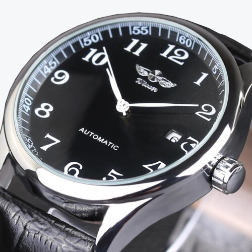 men Soft Leather Band Waterproof Wristwatch 1