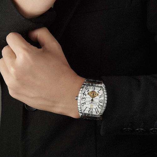 Mechanical Watch Black Leather Rectangle Watch Automatic Watches 1