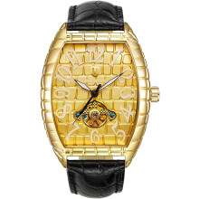 Mechanical Watch Black Leather Rectangle Watch Automatic Watches