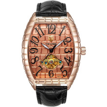 Mechanical Watch Black Leather Rectangle Watch Automatic Watches