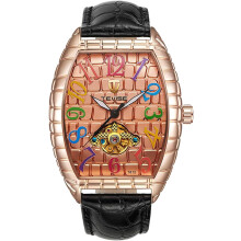 Mechanical Watch Black Leather Rectangle Watch Automatic Watches