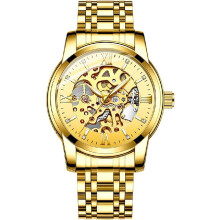 Automatic Machinery Skeleton Gold Watch men Sport Waterproof Watch