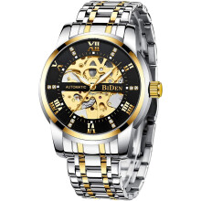 Automatic Machinery Skeleton Gold Watch men Sport Waterproof Watch
