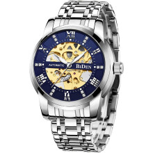 Automatic Machinery Skeleton Gold Watch men Sport Waterproof Watch