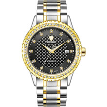 Mechanical Watch men Automatic Two Tone Watch Stainless Steel Rhinestones Watch