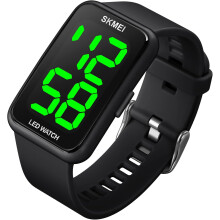WoLED Back Ligh Rectangle Dial Digital Watch Waterproof Stainless Steel Wrist Watch