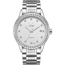 Mechanical Watch men Automatic Two Tone Watch Stainless Steel Rhinestones Watch