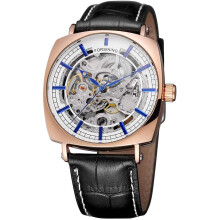 men Skeleton Watch Gold Skeleton Vintage Man Leather Waterproof Watch