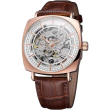 men Skeleton Watch Gold Skeleton Vintage Man Leather Waterproof Watch