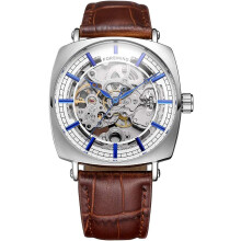 men Skeleton Watch Gold Skeleton Vintage Man Leather Waterproof Watch