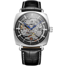 men Skeleton Watch Gold Skeleton Vintage Man Leather Waterproof Watch