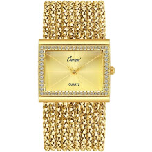 Elegant Women Square Bracelet Golden Diamond Women Watches