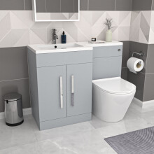 Nes Home Matte Grey 1100mm LH Vanity WC Unit & BTW Toilet Flat Pack