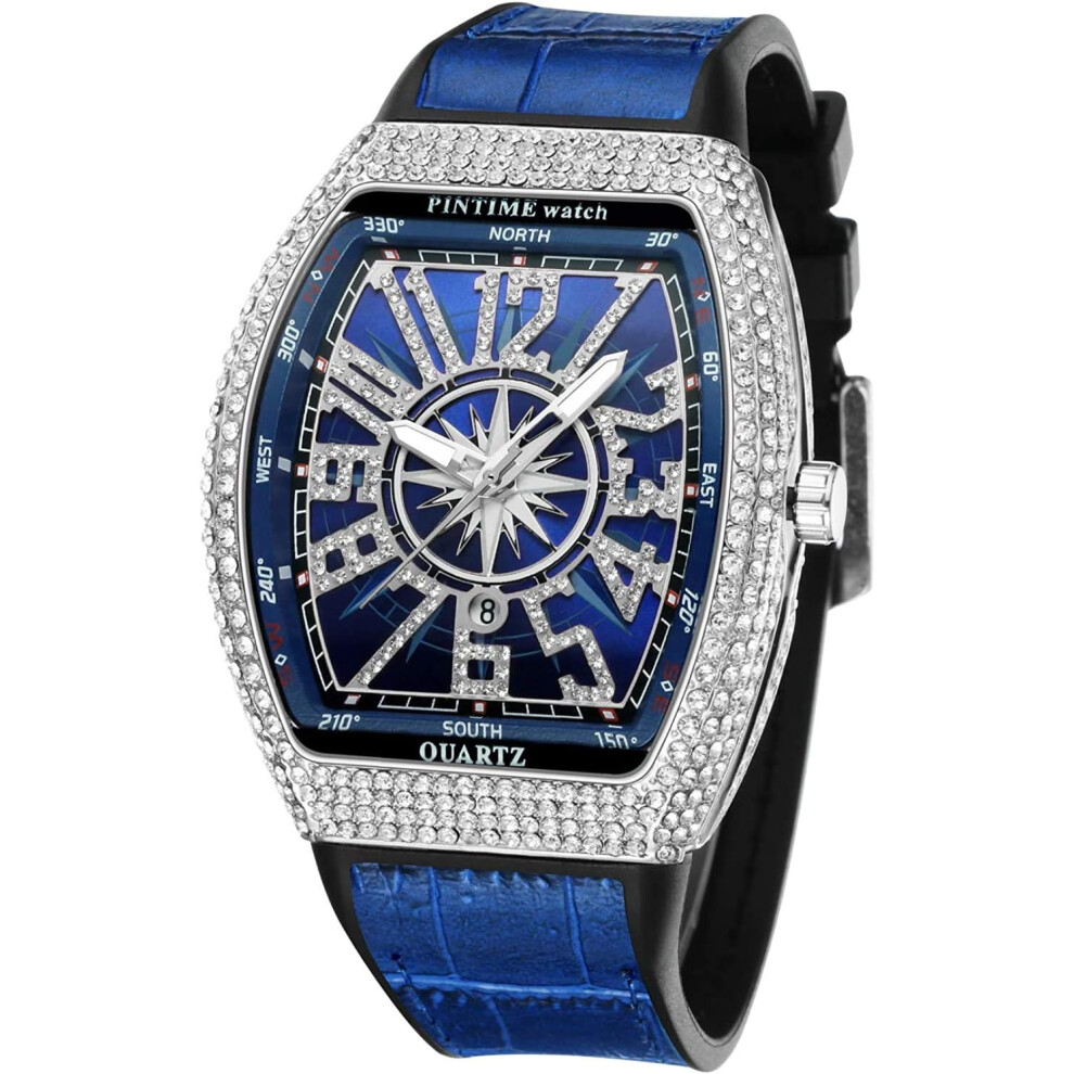 men Cool Watch Bling Crystal Rhinestone Wristwatches-image-OPC-PG999QB-NEW