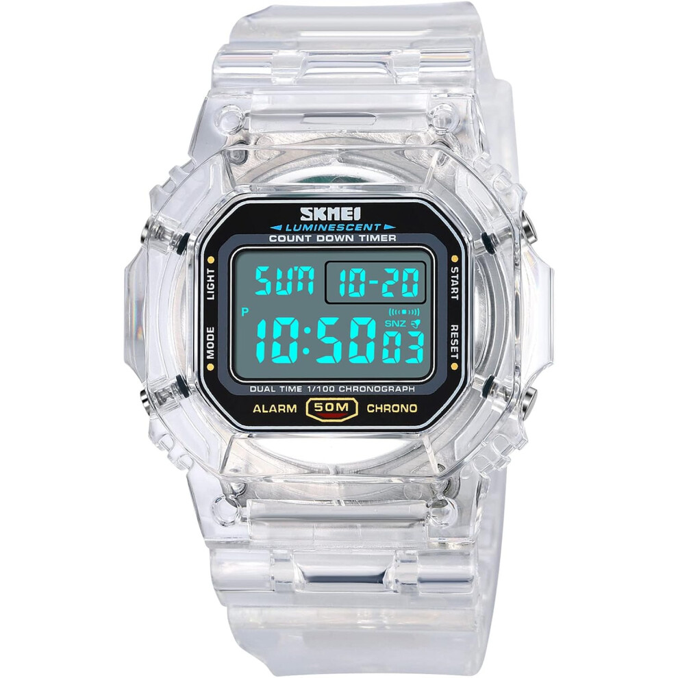 Women Men Youth Square Digital Watch Chronograph Waterproof Watch 6953698796936