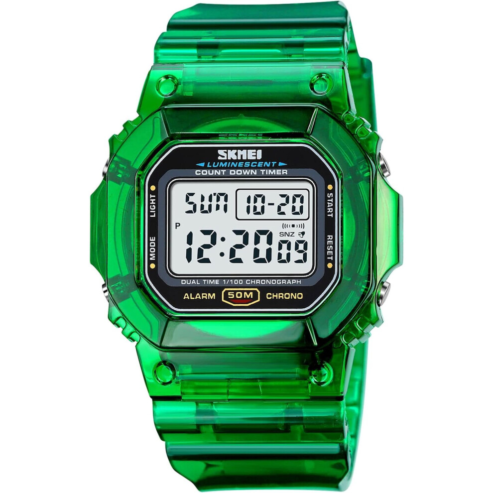 Women men Youth Square Digital Watch Chronograph Waterproof Watch-image-OPC-PG99B6X-NEW