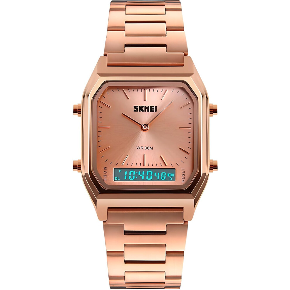 Wrist Watch Waterproof Led Multi Time Chronograph Stainless Steel Watches 6953698797025