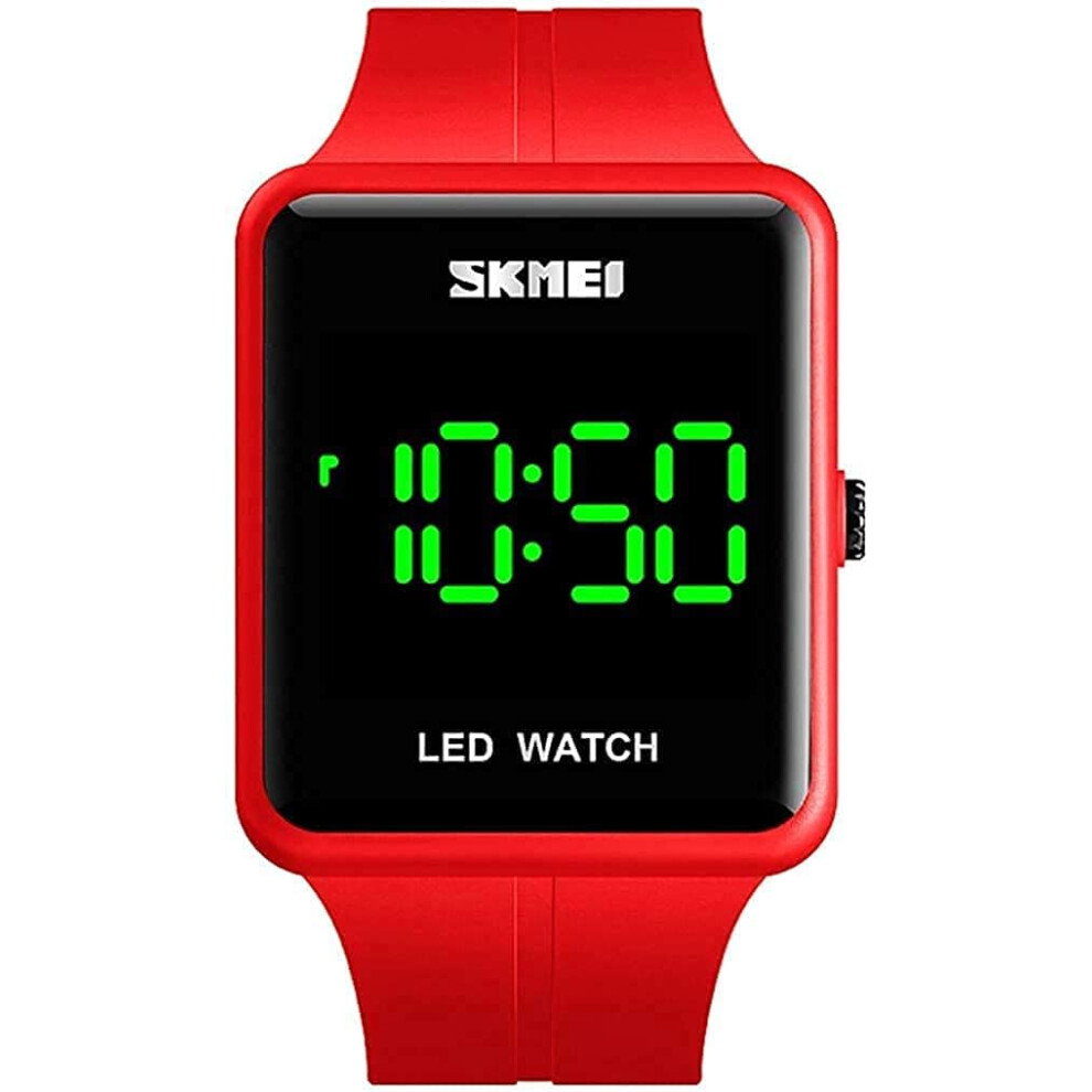 Square Face Digital Watch 50M Waterproof Led Wristwatch Light 6953698797506