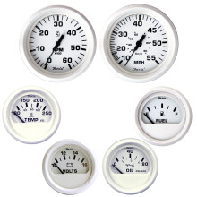 Faria Beede Instruments KT9797 Inboard Dress White 6-Gauge Boxed Set