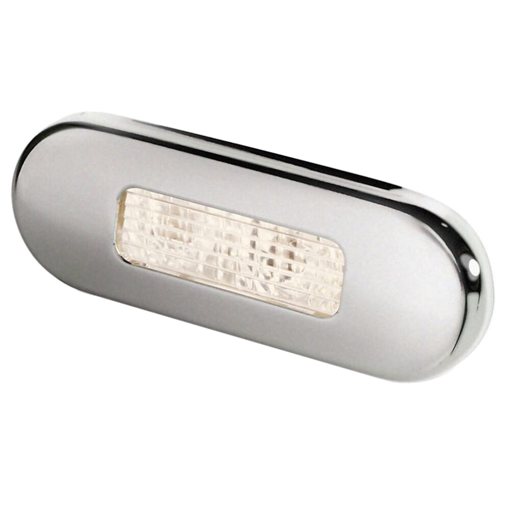 Hella Marine Surface Mount Oblong LED Courtesy Lamp - Warm White LED - Stainless Steel Bezel-image-OPC-P7C5C2N-NEW