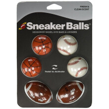 Sneaker Balls Sports Sof Sole Shoe Eliminator & Remover 3PK-Fresh Clean Scent Blocks Odors-Twist-to-Activate Colorful Designs 6 Pack