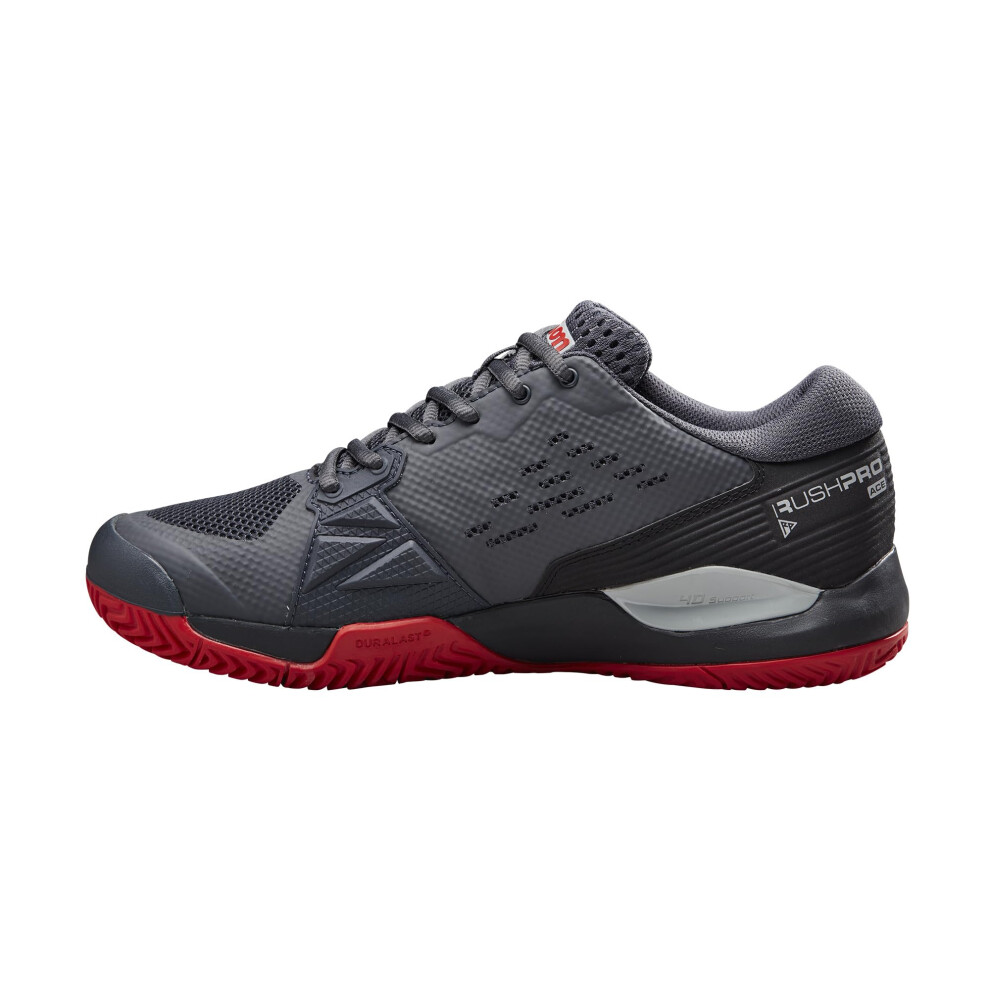WILSON Men's Rush Pro Ace Pickler Sneaker  Ebony/Black Red  8