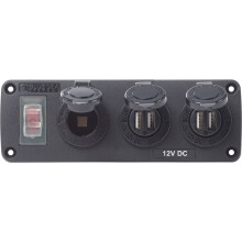 Blue Sea 4365 Accessory Panel 12V Socket & 2X Dual Usb