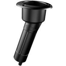 Mate Series Plastic 15 Rod Cup Holder-Drain-Round Top-Black [P1015DB]
