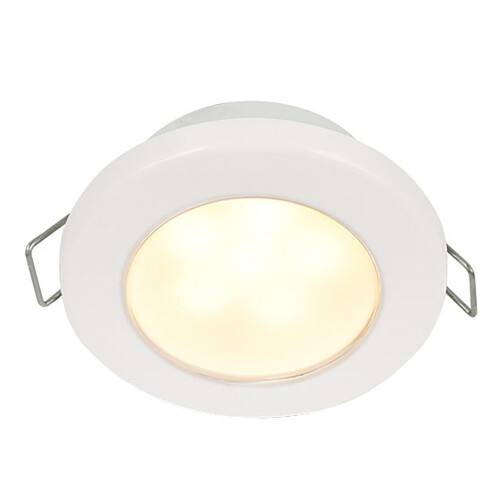 Hella Euroled 75 3" Round 12V Warm White Spring Mount White