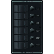 Blue Sea 8373 Water Resistant 6 Position-Black-Vertical Mount Panel