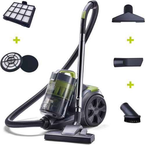 Black + Decker Black + Decker Canister Vacuum - Large-Capacity Bin, Anti-Allergen HEPA, Adjustable Suction, Multi-Cyclonic System, Washable Filter