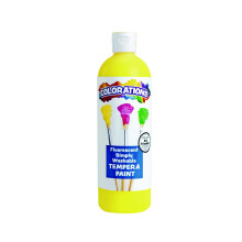 Colorations Tvättbar Temperafärg, 16 fl oz, Fluorescerande Gul, Neon, Giftfri, Livlig, Barnfärg, Hantverk