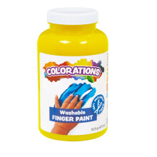 Colorations Tvättbara Fingermålarfärger, 16 fl oz, Gul, Giftfri, Krämig, Livlig, Barnmålarfärg