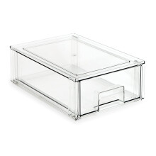 Isaac Jacobs sertar de organizator mediu stivuit (12,5 x 8,3 x 4.1) cutia de depozitare din plastic cu plastic de depozitare CLABET BIN BIN COTET