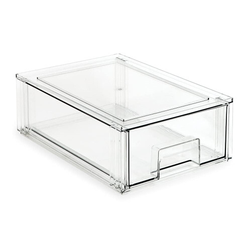 Marc Jacobs Isaac Jacobs Medium Stackable Organizer Drawer 125    x 83    x 41     Clear Plastic Storage Box  PullOut Bin  Home  Offic