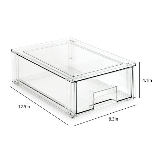 Marc Jacobs Isaac Jacobs Medium Stackable Organizer Drawer 125    x 83    x 41     Clear Plastic Storage Box  PullOut Bin  Home  Offic 2
