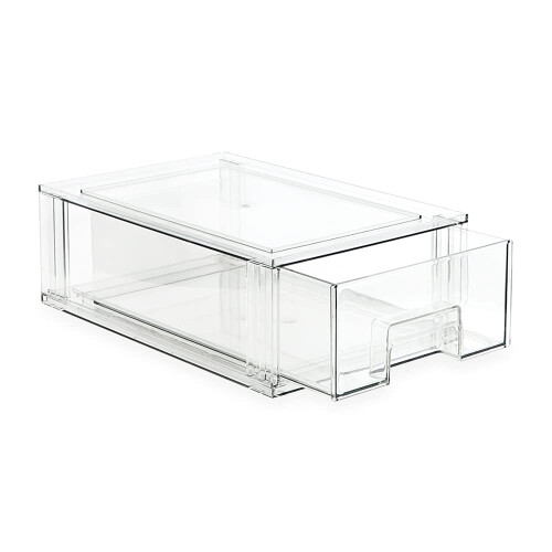Marc Jacobs Isaac Jacobs Medium Stackable Organizer Drawer 125    x 83    x 41     Clear Plastic Storage Box  PullOut Bin  Home  Offic 1
