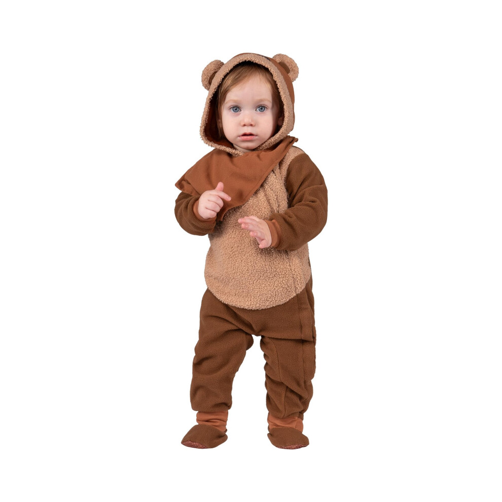 Photos - Fancy Dress Star Wars Ewok Official Infant Halloween Costume - Premium Quality Minky Jumpsuit with Hood and Non-Slip Booties  Bro(6-12M)