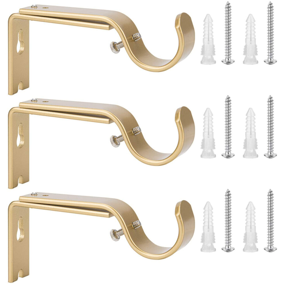Ycolnaefllr Lot de 3 supports de tringle     rideau r   glables dor   s pour tringle     rideau de 2,5 cm
