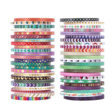 NANYNNU Set dragu? de 48 de rulouri de banda Washi, folie de aur sub?ire, benzi decorative de mascare Washi, cu la?ime de 3 mm, banda de hrtie D